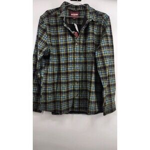 Alesbury Mens Multicolor Large Mountain Knit Flannel Shirt Long Sleeve NWT